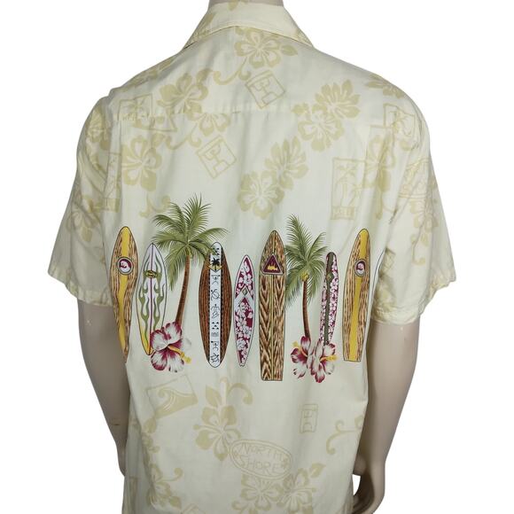 Winnie Fashion Hawaiian shirt size L surf boards print Button down Short Sleeve - Picture 3 of 7